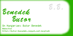 benedek butor business card